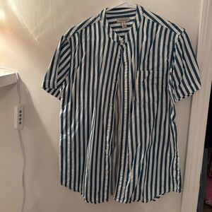 Calvin Klein Jeans Blue and White Striped Casual Shirt